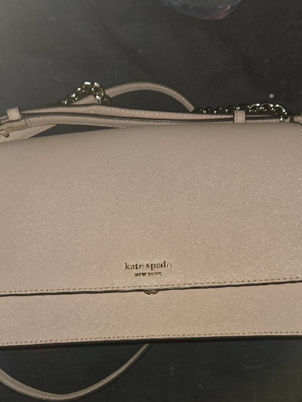 kate spade Blush Pink Leather Flap Crossbody with Chain - Picture 2 of 3